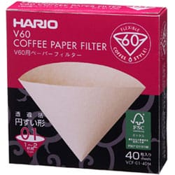 HARIO (ハリオ) V60用ペーパーフィルター01M　40枚　VCF-01-40M ハリオV60用ペーパーフィルター♪ V60透過ドリッパー01クリア、V60透過ドリッパー01セラミックW用ペーパーフィルター カラー 茶 容量 1-2杯...