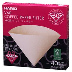 HARIO　ハリオ　V60用ペーパーフィルター03M　40枚　VCF-03-40M　（1〜6杯用）