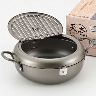 ヨシカワ 天壱 フタ付天ぷら鍋22cm SJ2135