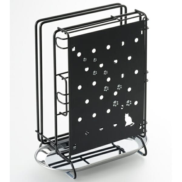 ヨシカワ　クロネコキッチン　包丁・まな板・キッチンばさみスタンド　1305628