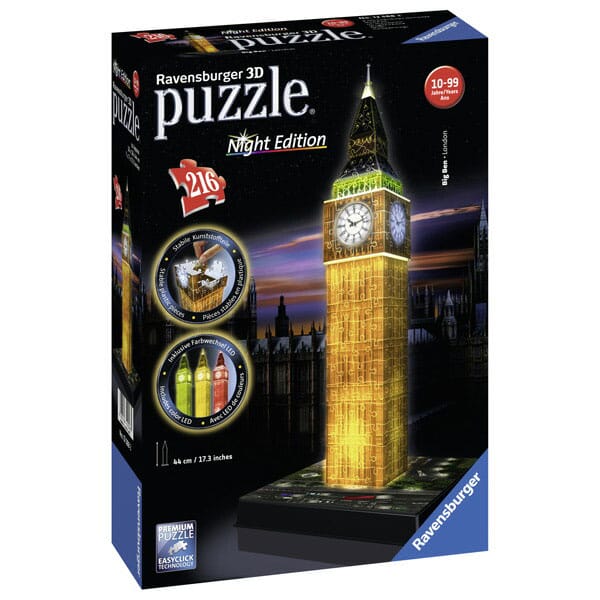 Ravensburger　ラベンスバーガー　3Dパズル　ビッグベン　ナイトエディション　216ピース　18×18×44cm　12588 3