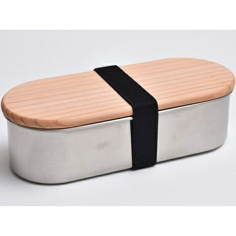 アドバンスドア　HANAKO　木蓋つきフードボックスステンレス　小判型　62032　お弁当箱