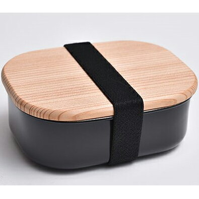 アドバンスドア　HANAKO　木蓋つきフードボックスステンレスS　黒色　お弁当箱