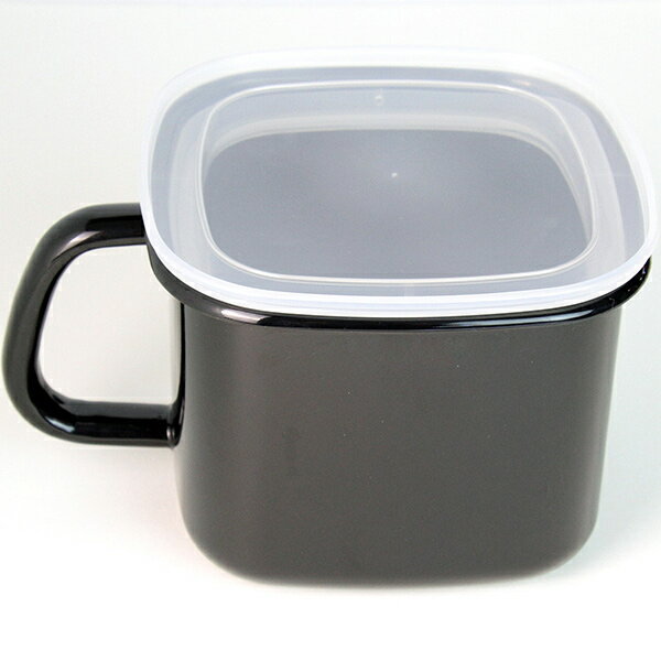 アドバンスドア　抗菌琺瑯　角型ストックポット　1.2L　AD-KP.BK　ブラック