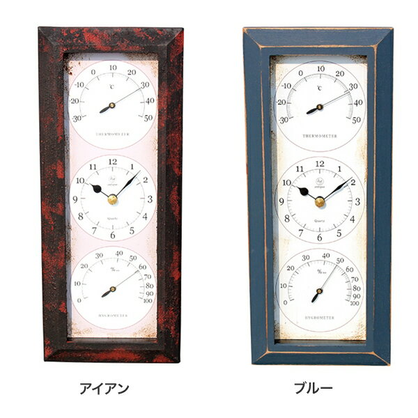 MYS 温湿度計付きアンティーククロック 縦型 [3]