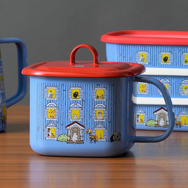 富士ホーロー　ムーミンハウス　14cm　キューブクック　MOH-CC14H