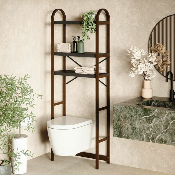 Corner Racks - umbra　アンブラ　ベルウッド　トイレットシェルフ　ブラック／ウォルナット　21016856048　収納棚