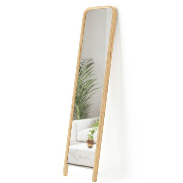 umbra アンブラ ベルウッド リーニング ミラー 157x39cm ナチュラル 鏡 壁掛け 姿見 ウォールミラー