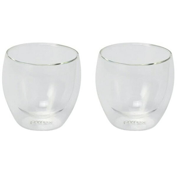 pyrex パイレックス ダブルウォールグラス 250ml 2個組 CP-8540 耐熱ガラス 真空 断熱
