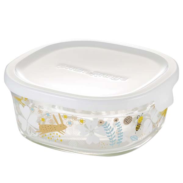 イワキ (iwaki) パック＆レンジ 北欧の庭 450ml B3240-SNF 耐熱ガラス キッチン容器 保存容器