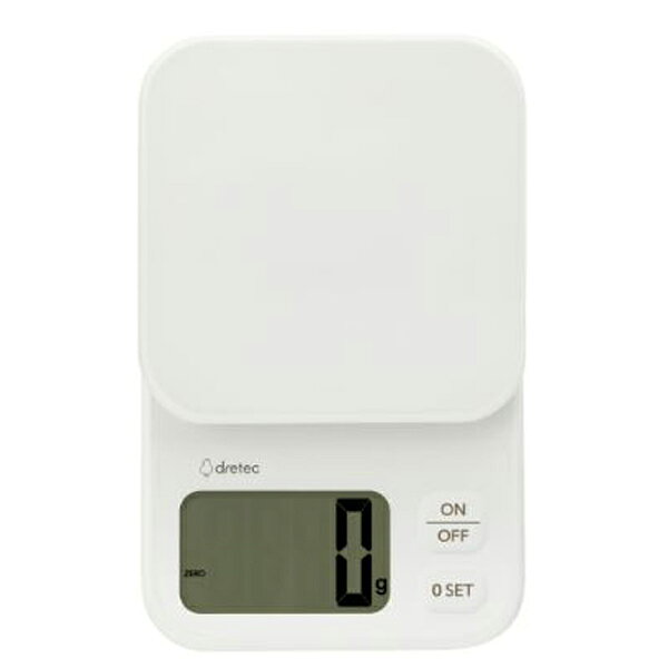 ドリテック dretec ドリテック dretec デジタルスケール「エクレ」3kg/1g KS-839 コンパクトながらたっぷりはかれる 細かな計量はおまかせ！ お菓子作りやパン作りは細かな計量が大切。 細かく計量することで、成功への近道に！ 「ブランジェ」なら、0.1g単位でより正確に計量できます。 ・最小表示0.1g単位ではかれる（0.3〜300gまで） ・地域重量調整機能付 ・便利なシリコーンカバー付 ・大きな計量皿、ボタン、液晶画面で使いやすい ・0表示機能/オートパワーオフ機能付 ・便利な壁掛け用フック穴付 商品名 ドリテック dretec デジタルスケール「エクレ」3kg/1g KS-839 サイズ W110×D175×H31mm 重量 約 245g（電池を含む） 仕様 電源：単4形乾電池×2個 最小表示：1g 計量範囲：0〜3000g オートパワーオフ：約 4分 広告文責 株式会社ルーマニア/03-5876-8107