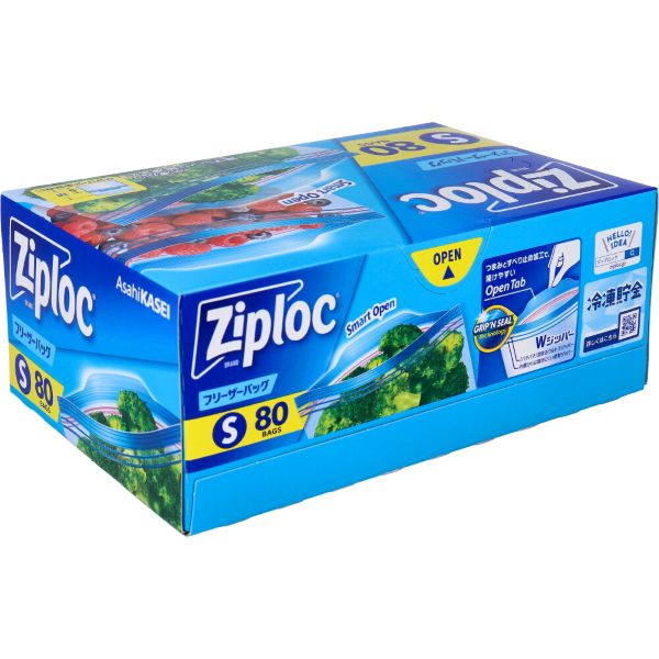 Ziploc　ジップロック　フリーザーバッグ　Sサイズ　80枚入