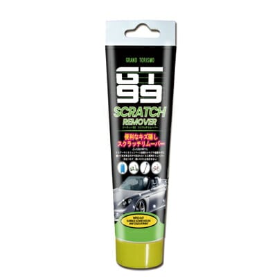 グッズマン GT99　スクラッチリムーバー　150g 簡単便利！気になる小傷を集中補修！ ●二酸化チタン配合で、微細な傷を目立たなくするだけではなく、 　優れたコート力で汚れを防ぎ、より深みのある艶出しが可能！ ●自動車修理のプロも認めるスクラッチリムーバー！ ●必要な時にサッと塗ってサッと片付け♪ ●細かなアルミナの粒子（酸化アルミニウム。天然のアルミナの単結晶は宝石のルビーや 　サファイアで、ダイヤモンドに次ぐ硬度）が含まれています。 ●細かなアルミナの粒子が、表面にささくれた部分を研磨し、キズの中に入り込み、 　キズを埋めていき、細かな粒子が光を屈折させ、キズがなくなったように見えます。 ●クリア塗装やメタリックベース表層の小キズ・塗膜キズに有効。 ●車以外にもスマホ、自転車や家具・家電などの小キズにも使用可能。 ※上塗り層まで届く深い傷、傷がある箇所によっては消えない可能性もございます。 商品名 グッズマンGT99　スクラッチリムーバー　150g 容量 150g 成分 界面活性剤、脂肪族炭化水素、アルミナ 使用方法 1.洗車などで、泥やほこりなどの汚れを落とし、水分を拭き取ります。 2.本品を乾いた柔らかい布に適量取り、キズに軽く塗り込みます。 3.乾かさないうちに、キズ周囲に付着した本品を拭き取ります。 4.さらにワックスを掛けをして頂くとキレイに仕上がります。 5.効果が薄れてきたら、再塗布してください。 生産国 フランス 発売元 株式会社グッズマン 広告文責 株式会社ルーマニア/03-5876-8107