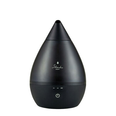 アピックス　スチームファン式アロマ加湿器　ASZ-240-BK　マットブラック　LEDライト　アロマオイル対..