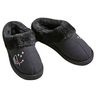 プラン堂　あったかちょい履きスリッポン(ネコ柄)　冷え性　あったか　内側ボア