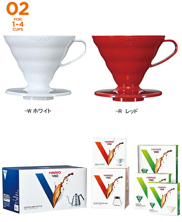 HARIO　ハリオ　V60　透過ドリッパー02　VDR-02　コーヒーフィルター　ドリップコ...