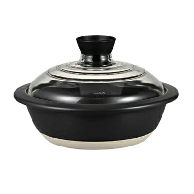 Earthen Pots - HARIO　ハリオ　フタガガラスの土鍋8号　GDN-225-B-W　炊飯　お鍋　和洋食