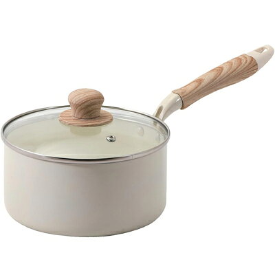 パール金属 セラミール　IH対応　ガラス蓋付深型片手鍋18cm　HC-870 耐久性と耐食性に優れたセラミック加工 ●IH、ガス火などすべての熱源に対応しています。 ●有機ふっ素化合物・ふっ素樹脂フリーなので、安心してお使いいただけます。 ●熱伝導が早いので食材に素早く熱が伝わります。 ●白いコーティング面は食材が見やすく、調味料などの濃さがわかりやすいので、 　目分量での味付けや調理に便利です。 ●持ち手はかわいくおしゃれな木目調で、キッチンを明るく彩ります ●金属ヘラOK ●オール熱源対応 商品名 パール金属セラミール　IH対応　ガラス蓋付深型片手鍋18cm　HC-870 サイズ 約全長35.5×幅19×高さ15cm、鍋の深さ8.7cm 重量 約817g 材質 表面加工：セラミック塗膜加工(内面)　焼付け塗装(外面) 本体：アルミニウム合金 はり底：ステンレス鋼（クロム16％） 取っ手：フェノール樹脂 生産国 中国 販売元 パール金属株式会社 広告文責 株式会社ルーマニア/03-5876-8107