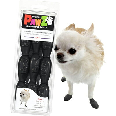Paws ポウズ ラバードッグブーツ ブラック Tiny 12枚入 PZBLKT 抜群のフィット感!!防水ラバードッグブーツ☆ ●無駄のないシンプルな作りで足にぴったりフィット!! ●底面にクッションが入っていないので違和感のない着用感で、ワンちゃんが自分の足で 　地面を感じながら安心して歩くことができます。 ●高耐久で破れるまで繰り返し使用可能。雪遊びや河原遊び、また夏のアスファルトや 　雨の日のお散歩にも便利♪ ※ブラウザの設定などにより、実際の商品と色味や素材の見え方が異なる場合がございます。 　あらかじめご了承ください。 商品名 Paws ポウズラバードッグブーツ ブラック Tiny 12枚入 PZBLKT サイズ 足裏長さ:2.5cm以下 重量 約37g 材質 天然ゴム 仕様 手洗い可 セット内容：12枚1パック(3ペア分) 生産国 タイ 発売元 ポウズ (PAWZ) 広告文責 株式会社ルーマニア/03-5876-8107