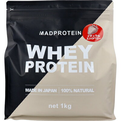 マッドプロテインシリーズ ホエイプロテイン ナチュラルストロベリー 1Kg トレーニ...