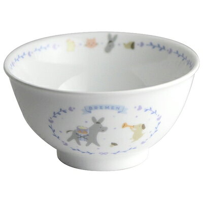 NARUMI ナルミ ブレーメン 飯茶碗 ブルー 240ccオーブン電子レンジ食洗器対応 7980-3321 手で持ち上げて支えて食べるための大きさ、重さ、安定性など手に収まることを考えた形です。 ◆割れにくい、耐熱強化耐熱磁器「テクノセラム」なので、お食い初め、離乳食の時から 　安心してお使いいただけます。 ◆ナルミの子供食器は、子供もママも使いやすい子供食器。 ◆日本製です。 ブレーメンについて 「ひとりの力は小さいけれど、仲間と力を合わせれば怖くない。そして色々な境遇の者とも、 互いにいたわりあう優しい心を・・・」とグリムは、教えてくれているのでしょう。 ロバ、イヌ、ネコ、オンドリのユニークな音楽隊です。 器ごとに物語がイラストともに進んでいきます。 商品名 NARUMI ナルミブレーメン 飯茶碗 ブルー 240ccオーブン電子レンジ食洗器対応 7980-3321 サイズ 径：104mm 高さ：55mm パッケージ：110-110-60mm 内容量 240cc（満水容量） 材質 強化耐熱磁器テクノセラム 仕様 オーブン電子レンジ食洗器対応 生産国 日本 発売元 鳴海製陶株式会社 広告文責 株式会社ルーマニア/03-5876-8107