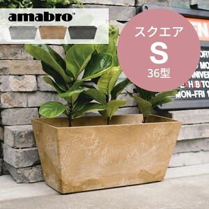 【着後レビューで選べる特典】amabro アートストーン コンテナ スクエア S 36型 四角形 鉢 プランター 貯水タイプ 水やり忘れ防止 植木鉢 観葉植物 花 多肉植物 ハーブ 野菜 鉢植え 寄せ植え ART STONE ガーデニング オシャレ カッコイイ シンプル