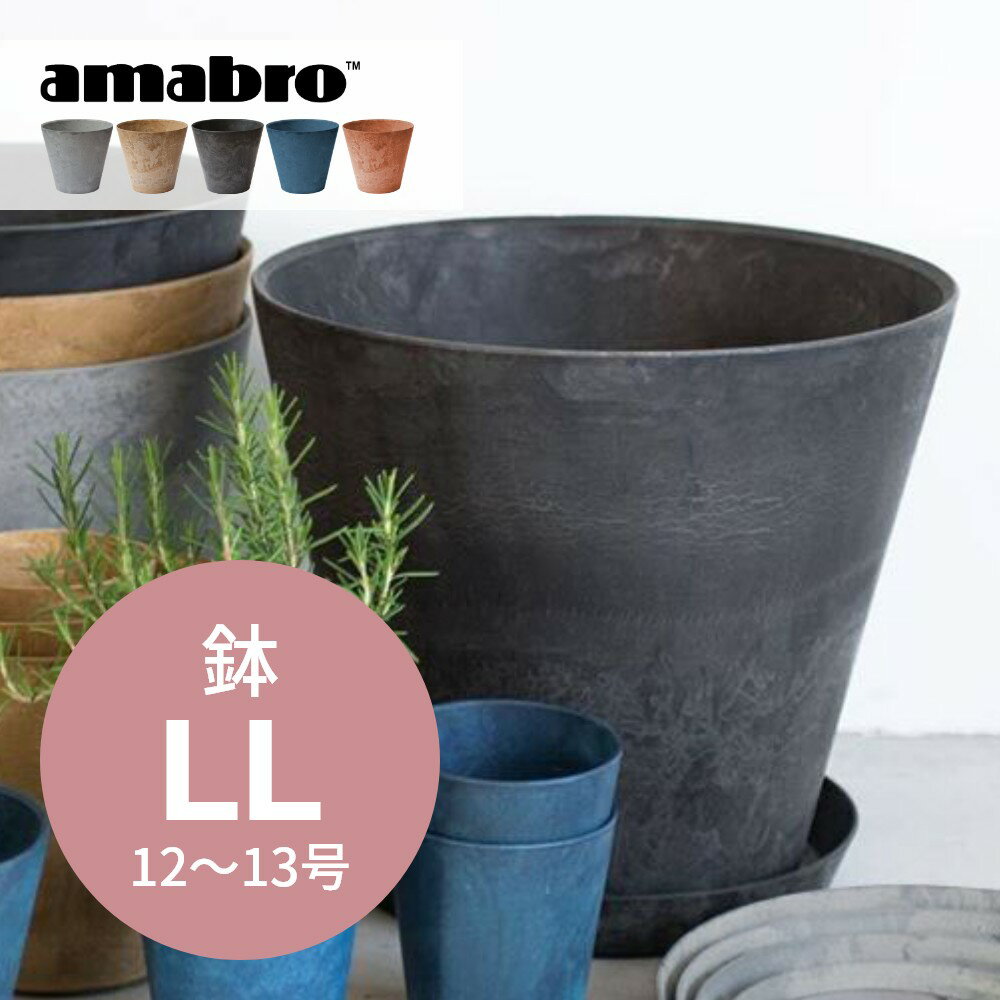 【レビュー特典】amabro アマブロ アートストーン プランター LL 鉢 12-13号 鉢皿 ソーサ― 貯水タイプ 水やり忘れ防止 植木鉢 観葉植物 花 多肉植物 ハーブ 鉢植え ART STONE ガーデニング 割れにくい ナチュラル オシャレ