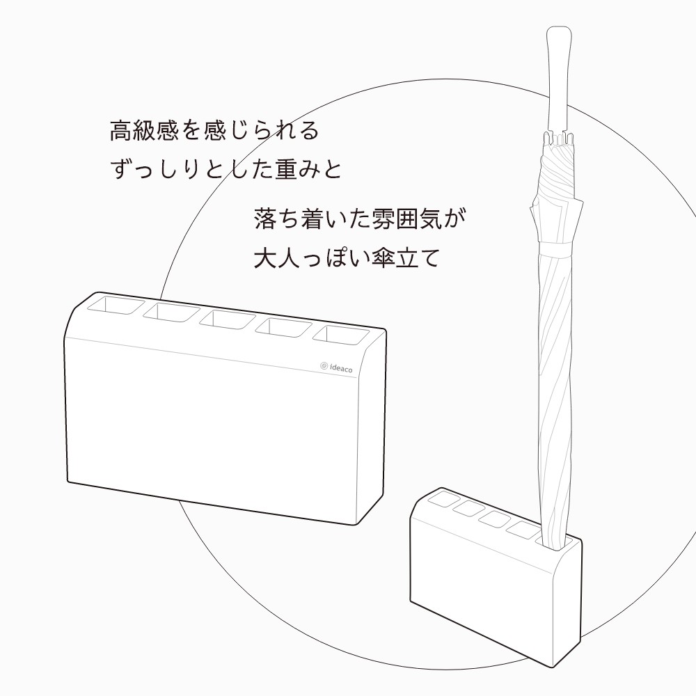 ideaco イデアコ 傘立て renga 重厚 薄型 レンガ ブロック 5本 イデアコ アンブレ...