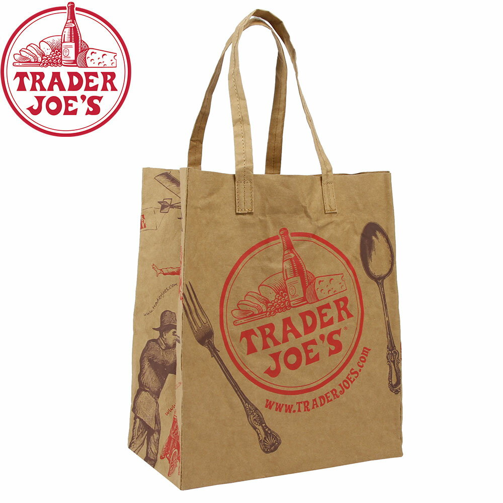 TRADER JOE'S トレーダージョーズ 洗える紙製エコバッグ ウォッシャブルペーパー グローサリーバッグ トレジョ 高級スーパー アメリカ オリジナル バック 海外セレブ 手提げ ベージュ クラフトペーパー サスティナブル エシカル オシャレのサムネイル