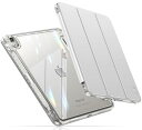 INFILAND iPad Air 11インチ ケース M2 (2024、第6世代), iPad Air 第5世代/第4世代 2022/2020 用 ケース ipad 10.9インチ カバー ペンホルダー付き 軽量 薄型 裏全透明カバー 耐衝撃 三つ折り保護カバー スマート オートスリープ機能(シルバー)
