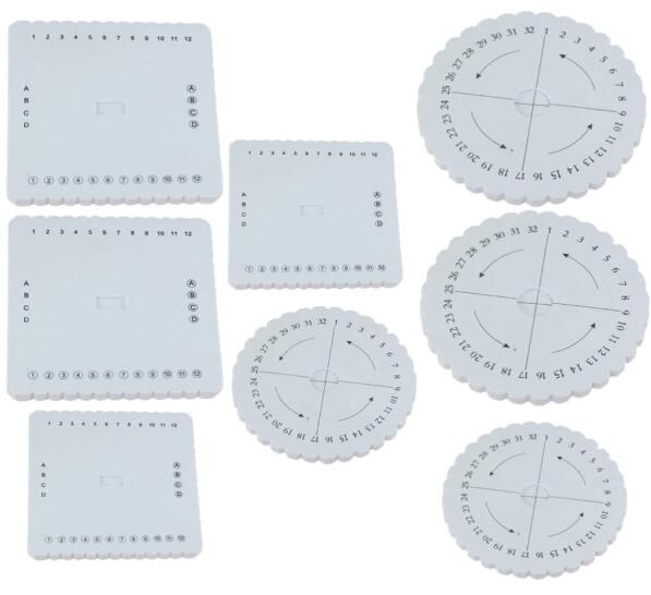 NUOLUX 8個組 組紐ディスク 円形 四角 キット 初心者 ストラップ 丸台セット 道具 織り機 DIY 手作り アクセサリー DIY 素材 工具 ツール 円形 丸 ディスク編みツール ロープ編みツール