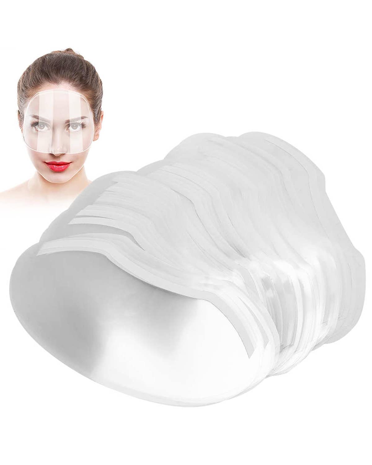 YFFSFDC 前髪カット ガード フェイスガード フェイスプロテクション 散髪 ヘアカット フェイスガード 理髪用品 サロン 使い捨て 軽量 理髪ツール 【50 Pcs】
