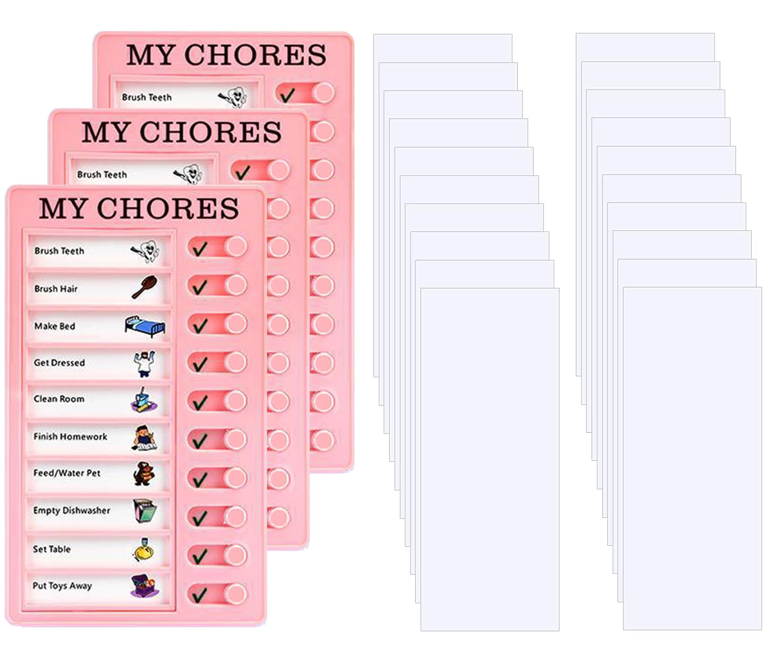 3個TO DO リスト チェックリスト, BetterJonny 雑用チャート メモ帳付属20枚白紙未処理事項リストチェックシート板取り外し可能再使用可能プラスチック車チェックシート合唱表計画シート