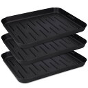 Navaris シューズトレイ 3個セット 靴置き シューズマット - 35x27x4.5cm 足置き 靴入れ ラゲッジマット 縁あり - 靴収納 雨 雪 秋冬...