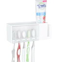 Linkidea 5 スロット ウォールマウント歯ブラシホルダー シャワー用カバー付き プラスチック多機能歯磨き粉歯ブラシオーガナイザー オーラルBクロスアクションと互換性あり コルゲートリニューアル(ホワイト)