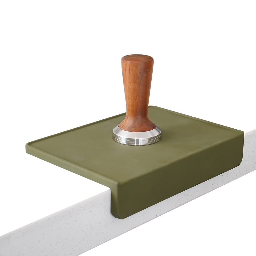 watchget タンパーマット コーヒータンパー コーヒーマット 極厚 タンピングマット 耐熱 エスプレッソマット シリコン製 テーブルやホルダーを保護 Olive