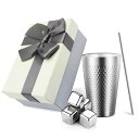 YOUSHYタンブラー アイスキューブ セット ステンレスストロー付き タンブラー おしゃれ コーヒー タンブラー&ビールグラスとして ステンレス 溶けない氷4...