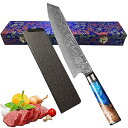 Utaki 剣型牛刀包丁 67層ダマスカス 切付型包丁 VG-10鋼芯 シェフナイフ 火羽紋ダマスカス 渦巻紋ポリプロピレン樹脂ハンドル