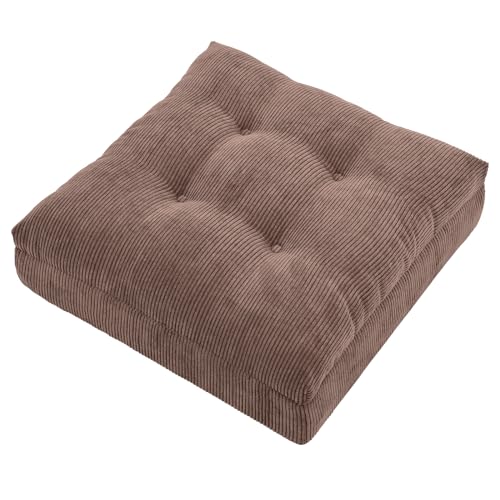 Baibu Home 座布団 クッション 低反発+高反発 厚め ゆっくり沈む クッション 42角 ざぶとん フロアクッション コーデュロイ生地 カバー丸洗える 床置き おしゃれ 新型3層構造