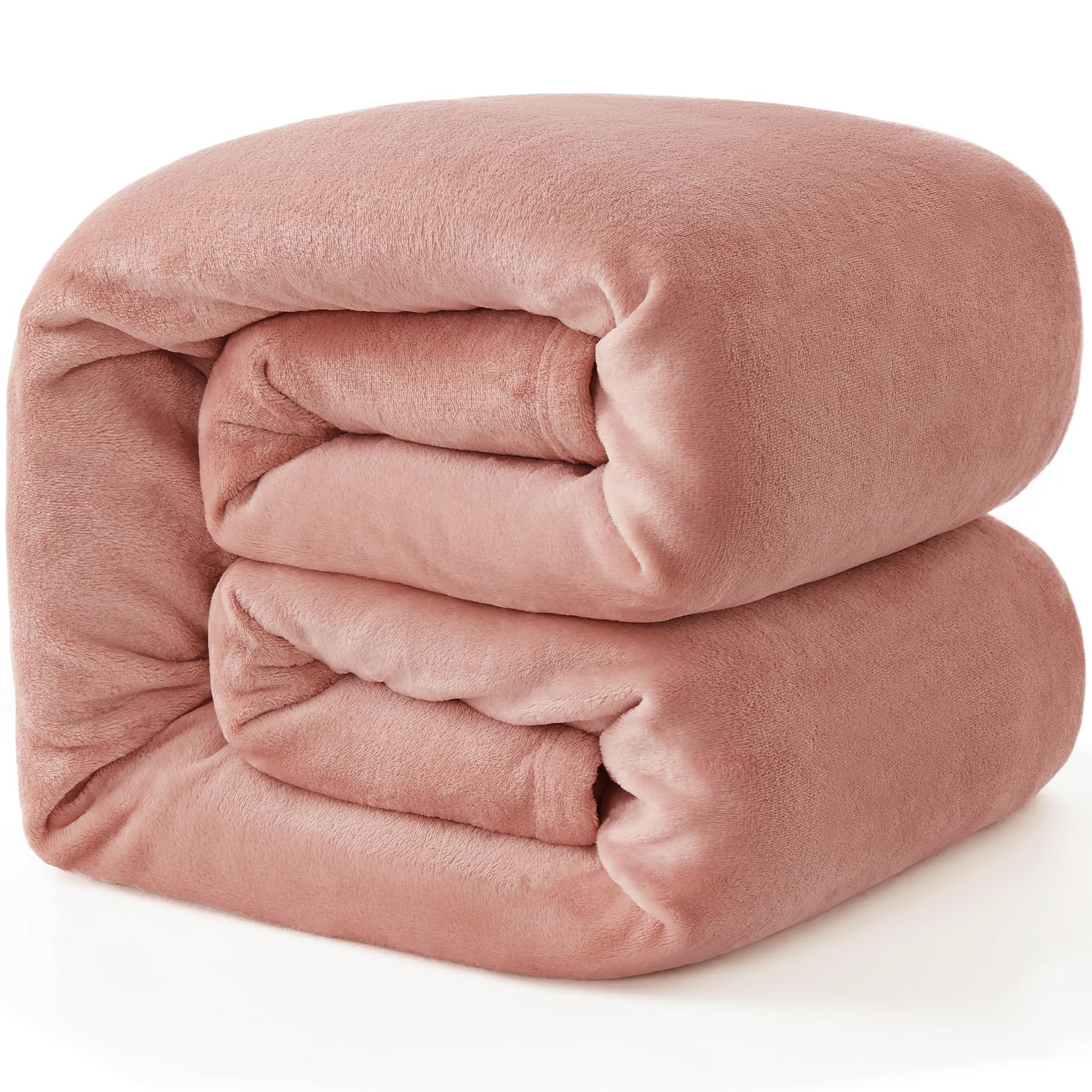 Hansleep 毛布 シングル 冬用 ブランケット 140x200cm マイクロファイバー 柔らかく肌触り フランネル 洗える 静電防止 四季適用 (140x200,グレーピンク)