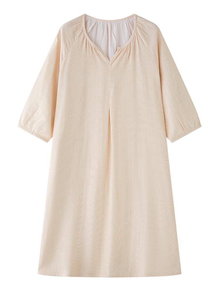 [Euyqs] 綿100％ パジャマ 肌にやさしい 吸湿速乾 綿の2重ガーゼ 寝間着 (#4 ボーダーイエロー, L)