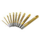 NUZAMAS 10本ハイスピードスチールHS 3-13mmのドリルビットは、プルグルーブウッド金属プラスチックの切削穴チタンコーティングされたのこぎりビット