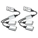 MOGOOD USB分岐器ケーブル USB y分岐器 アダプタ 充電/データ転送用のデュアルUSB2.0電源ケーブル 拡張デュアルUSBポート 拡張ハブノートパソコン/Mac/自動車用の追加マルチポートデータ分岐器アダプタ