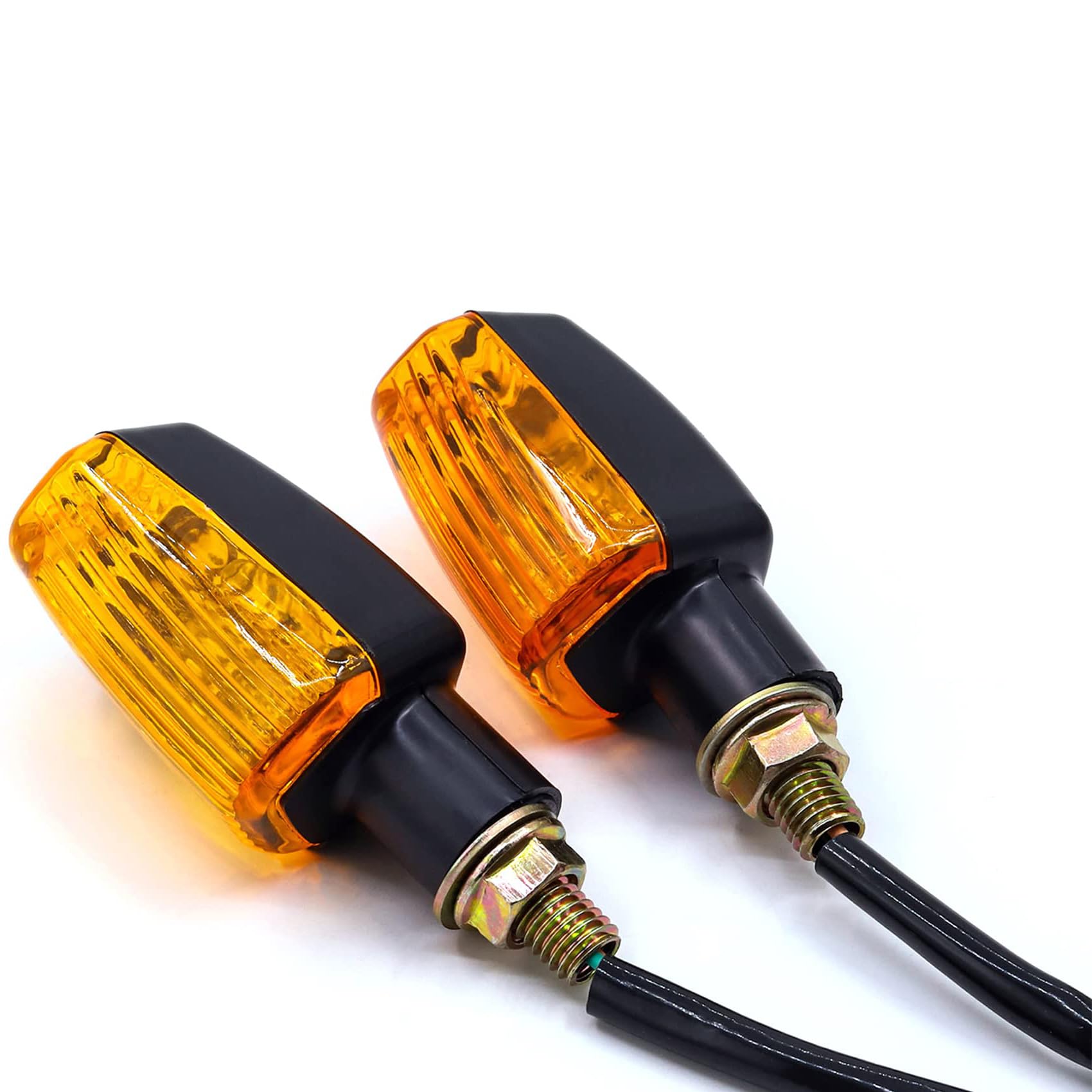 Aoling バイク ウインカー ハロゲン電球 、バイク ターンシグナル、オートバイ ウインカー、方向指示器 バイク、アンバー ウインカーランプ オートバイ汎用 M10ネジ固定 2個