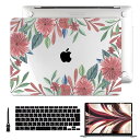Batianda 2021 2020 MacBook Air 13 インチ ハードケース 絵柄 薄型 衝撃吸収 プラスチック クリア シェルカバー 日本語 キーボードカバー + 保護イルム New MacBook Air 13 Retina&Touch ID A2179/A2337 M1チップモデル対応, 赤い花