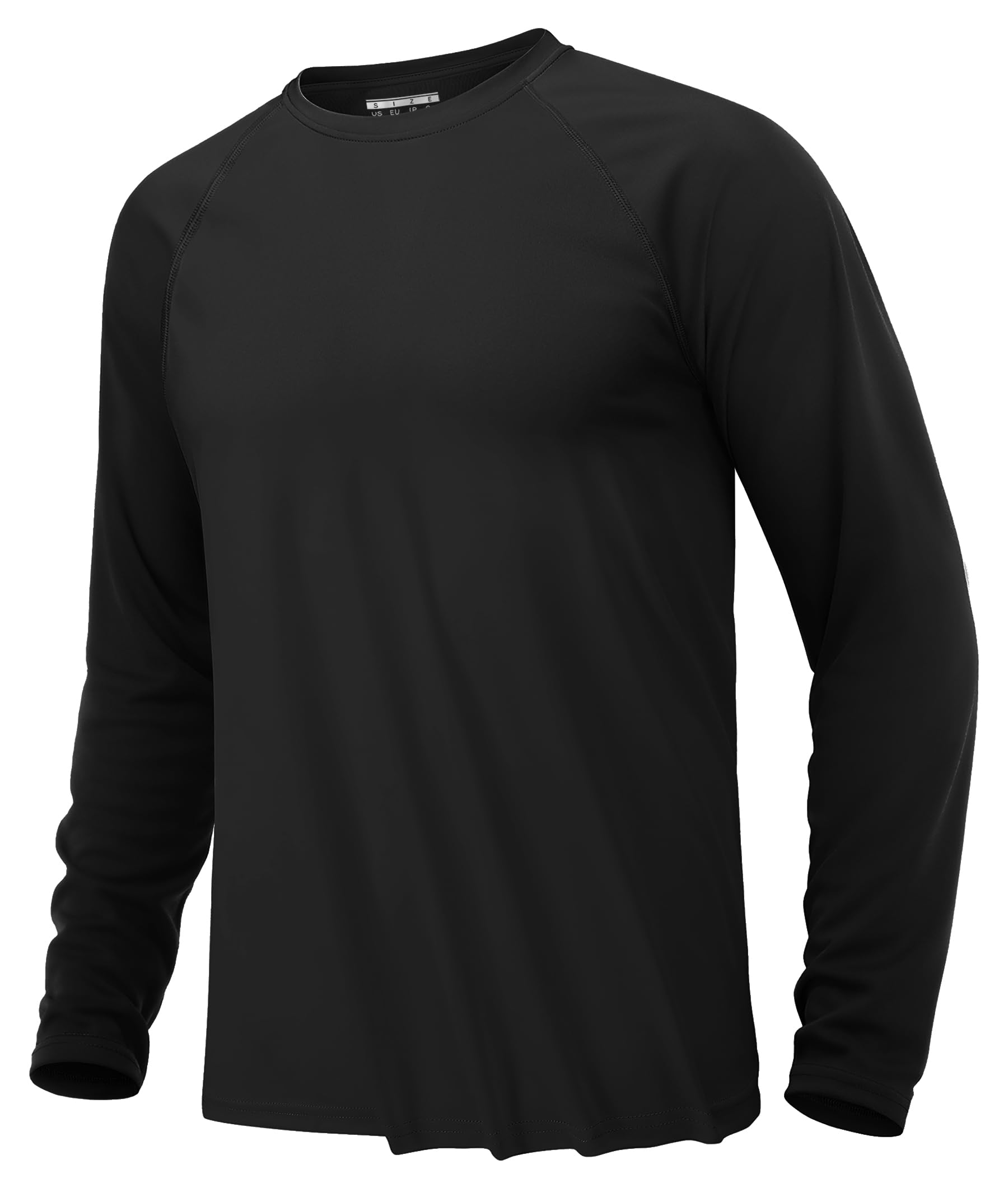 [KEFITEVD] 長袖tシャツ メンズ スポーツ ゴルフウェア 上 uvカット ティーシャツ 吸汗速乾 ランニングtシャツ ジョギング サイクルウェア インナー 作業着 ブラック XL