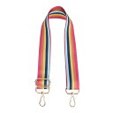 SUPERFINDINGS 虹色 ショルダーストラップ 幅3.8cm ショルダーベルト コットン 単品 バッグ交換用 長さ調節可能 長さ71~127cm 交換ベルト 補修 ショルダーバッグ用 気分転換に 上質なベルト おしゃれ ストライプ 明るい金色のクラスプ