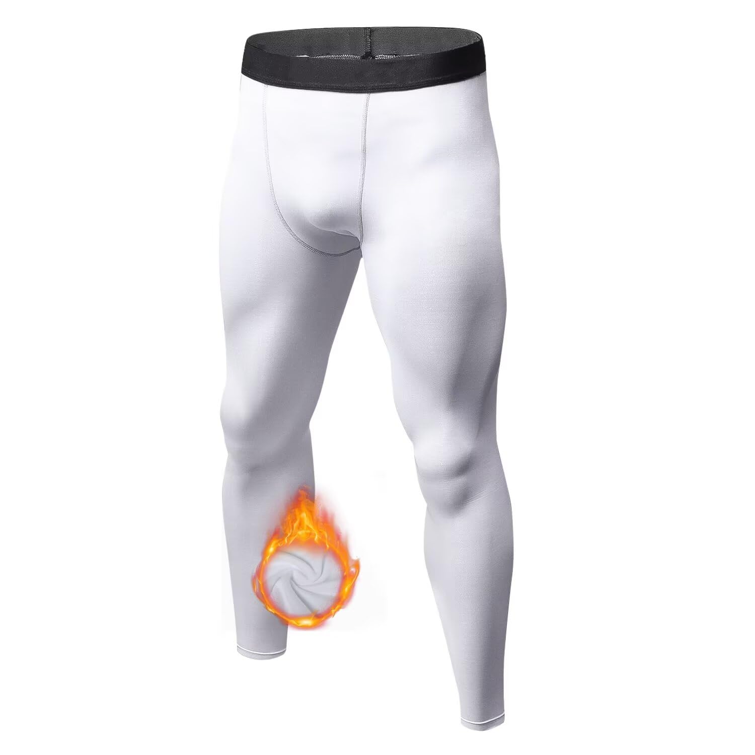 [Sillictor] スポーツタイツ メンズ 裏起毛 コンプレッション レギンス 男 スポーツ インナー スパッツ[防寒保温 + 通気速乾] アンダーウェア 野球 サッカー スキー トレーニングウェア 冬用 yc1022ホワイト L