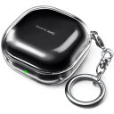 AhaStyle イヤホンケース Samsung Galaxy Buds 2 Pro/Buds Pro/Buds Live/Buds 2対応 耐衝撃性 キズ防止 カラビナ付き 柔らかいケース (クリア)(2)