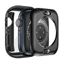 【2024改良ケース】YUGYUG 対応 アップルウォッチ9/8/7 カバー 45mm Apple Watch 9/8/7 カバー 45mm PC素材 IP68 防水ケース 360ど度 アップルウォッチ ケース ガラスフィルム 一体型 日本旭硝子材 二重構造 Apple Watch ケース 全面保護 強化ガラス キズ防止(45mm,ブラ